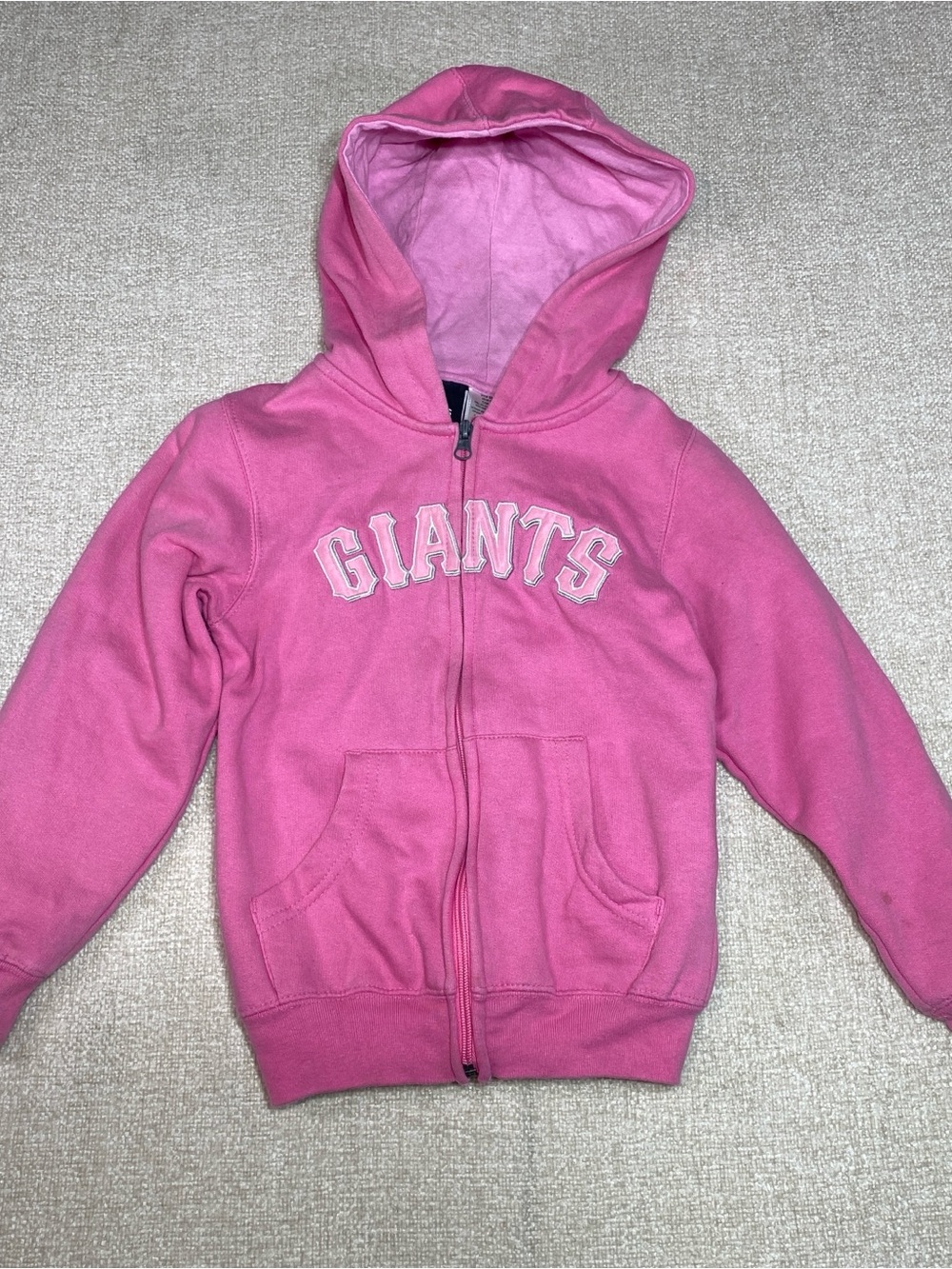 SF Giants Full Zip Hoodie Adidas Sweatshirt Girls Size L 6X Pink *READ